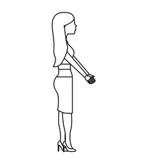 young woman avatar character vector illustration design