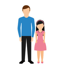 father with daughter isolated icon vector illustration design