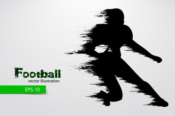 Fototapeta na wymiar silhouette of a football player. Rugby. American footballer. Vector illustration