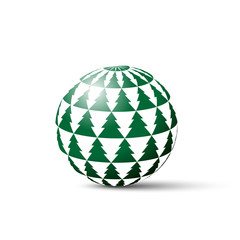 Design emblem globe forest. Green and white tones.