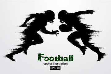 silhouette of a football player. Rugby. American footballer. Vector illustration © matrosovv