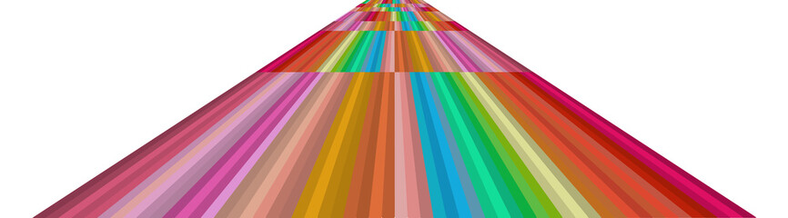 Childish colorful road in perspective. Office supplies banner.