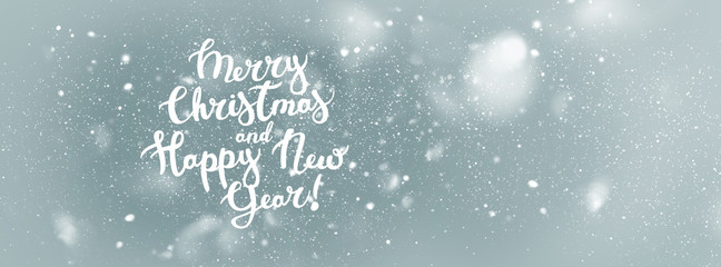 Text Merry Christmas Happy New Year Background