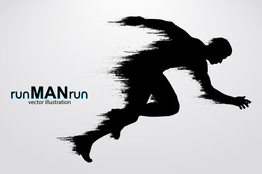Silhouette of a running man. vector illustration