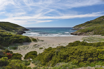 Fototapeta na wymiar Corsican coast in the Cap Corse