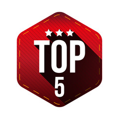 Top 5 - Five vector hexagon patch