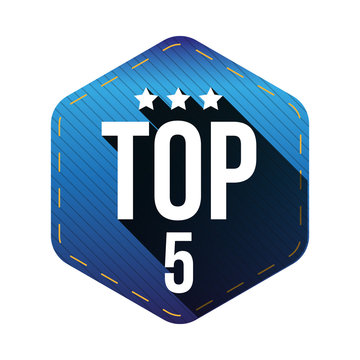 Top 5 - Five vector hexagon patch