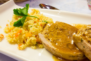 Cous Cous with stuffed turkey