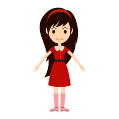 Beautiful vector cartoon fashion girl.