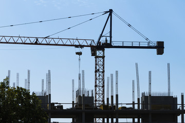 Construction crane at a construction site.