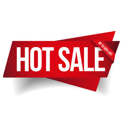 Hot Sale banner ribbon vector