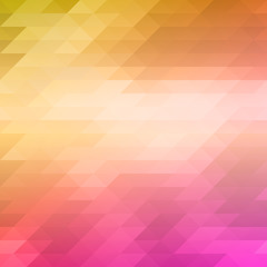 Abstract mosaic background of colored triangles in pink and yellow shades.