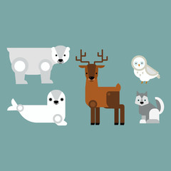 Alaska symbols vector illustration.