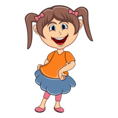 Beautiful little girl cartoon