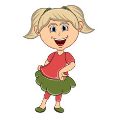 Beautiful little girl cartoon