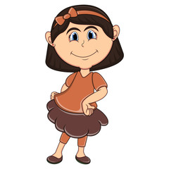 Beautiful little girl cartoon