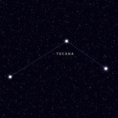 Sky Map with the name of the stars and constellations. Astronomical symbol constellation Tucana © lauritta