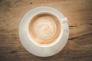 cup of coffee on table in cafe