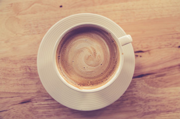 cup of coffee on table in cafe