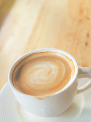 cup of coffee on table in cafe