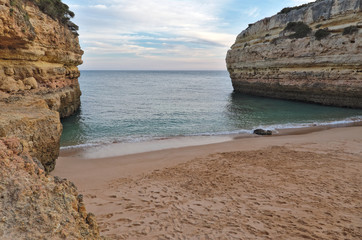 Idyllic beach in Lagoa, Algarve, Portugal. Summer vacations destinations