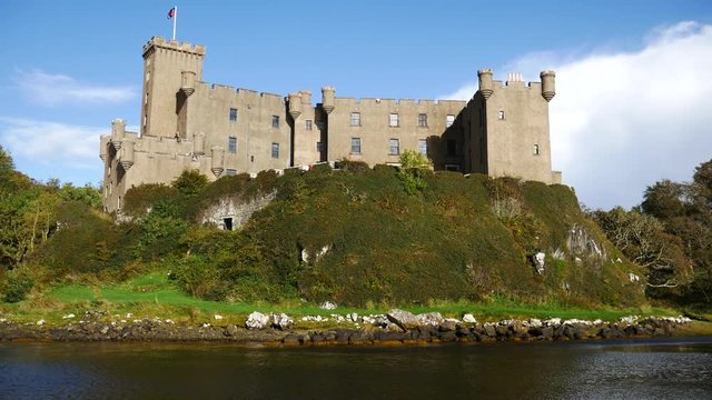 Dunvegan castle on the Isle of Skye - the seat of the MacLeod of MacLeod, Scotland, UK 