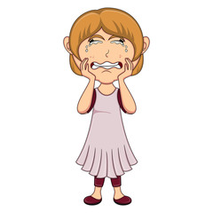 Crying girl cartoon