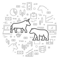 Vector line web concept for stock exchange