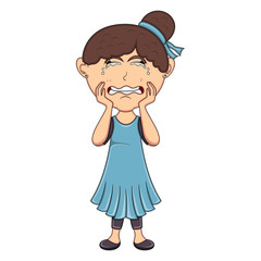 Crying girl cartoon