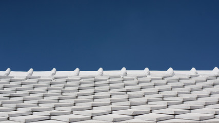 Roof tiles White of temple.