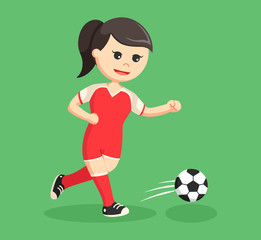 soccer ball player girl running