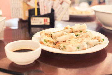 rice skin dumplings with vegetable, Hongkong food 