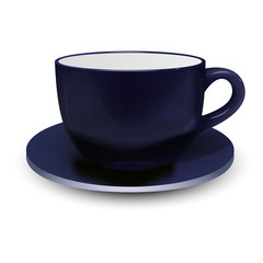 Realistic ceramic mug. Hot drinks. 3D. Coffee. Tea. For your design