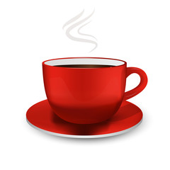 Realistic ceramic mug. Hot drinks. 3D. Coffee. Tea. For your design