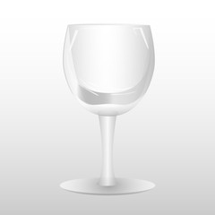 Realistic wine glass. Cocktails. For beverages. Recreation. A party. For your design.