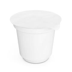 Blank White Packaging Container for Yogurt, Ice Cream or Dessert