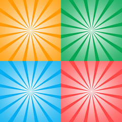 Set of four retro background illustration