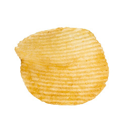 Potato Chip Isolated on white.Close-up image.