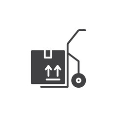 Hand track, dolly icon vector, filled flat sign, solid pictogram isolated on white. Symbol, logo illustration