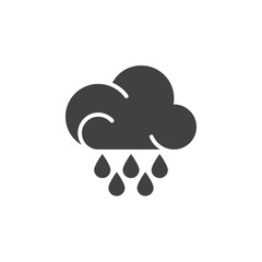 Fototapeta na wymiar Rain cloud icon vector, filled flat sign, solid pictogram isolated on white. Weather forecast symbol, logo illustration