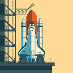 Vector illustration rocket is ready for launch. © vectorpocket