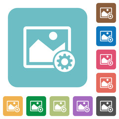 Image settings rounded square flat icons