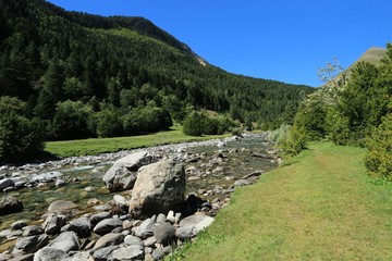 Landscape of Ordesa National Park, VALLEY OF BUJIRUELO , Pyrenees, Spain.