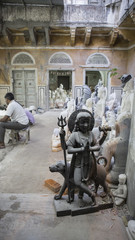 Statues of Hindu God Shiva Bhairav. Crafts and Arts of India. Mu