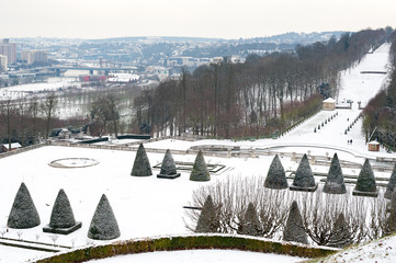 Paris - Parc de Saint-Cloud under the snow