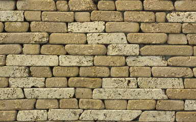Industrial background, empty grunge urban street with warehouse brick wall