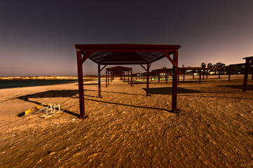 Fototapeta na wymiar Sunshade on the Beach in Israel