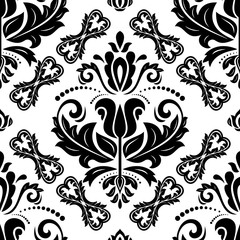 Seamless classic vector black and white pattern. Traditional orient ornament. Classic vintage background