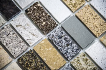 Fotobehang tile flooring of marble, quartz and granite © StudioDin
