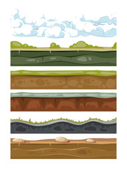 Set of landscape earth backgrounds for mobile games apps